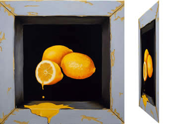 Two Lemons and a Half Metal print