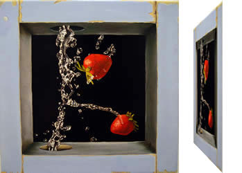 Strawberry Splash Metal print